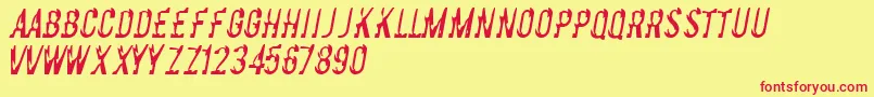 Basicchrome Font – Red Fonts on Yellow Background