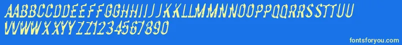 Basicchrome Font – Yellow Fonts on Blue Background