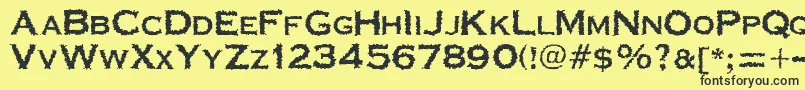 CorrodatedJ Font – Black Fonts on Yellow Background