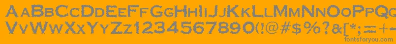 CorrodatedJ Font – Gray Fonts on Orange Background