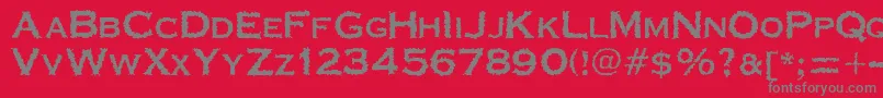 CorrodatedJ-Schriftart – Graue Schriften auf rotem Hintergrund