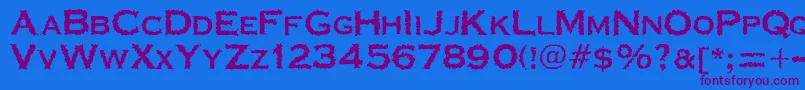 CorrodatedJ Font – Purple Fonts on Blue Background