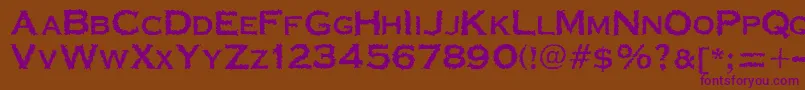 CorrodatedJ Font – Purple Fonts on Brown Background