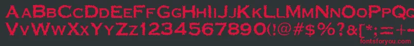 フォントCorrodatedJ – 黒い背景に赤い文字