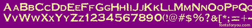 CorrodatedJ Font – Yellow Fonts on Purple Background