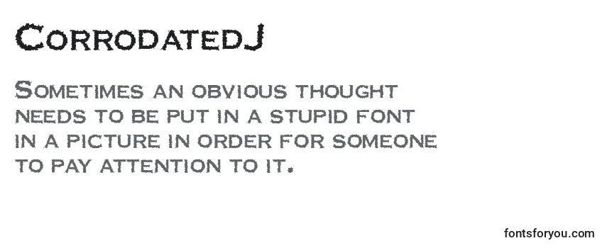 Review of the CorrodatedJ Font