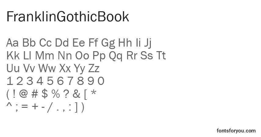 A fonte FranklinGothicBook – alfabeto, números, caracteres especiais