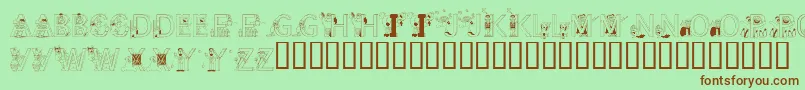 LmsLearnToSpell Font – Brown Fonts on Green Background