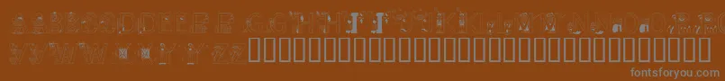 LmsLearnToSpell Font – Gray Fonts on Brown Background