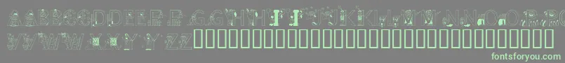 フォントLmsLearnToSpell – 灰色の背景に緑のフォント