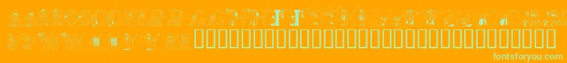 LmsLearnToSpell Font – Green Fonts on Orange Background