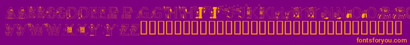 LmsLearnToSpell Font – Orange Fonts on Purple Background