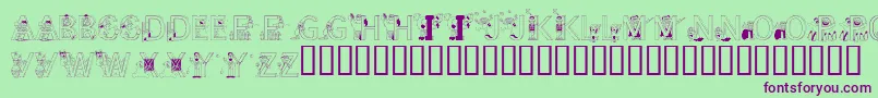 LmsLearnToSpell Font – Purple Fonts on Green Background