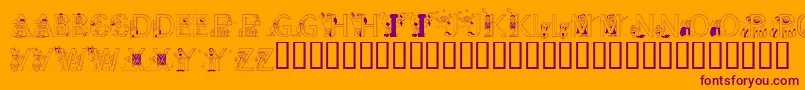 LmsLearnToSpell Font – Purple Fonts on Orange Background