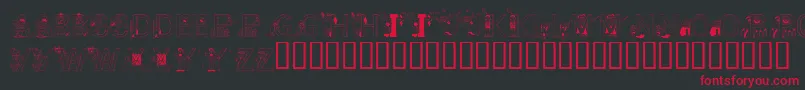 フォントLmsLearnToSpell – 黒い背景に赤い文字