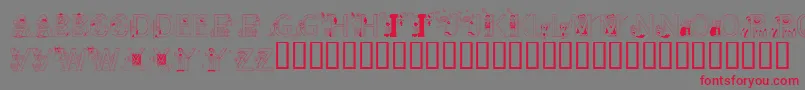 フォントLmsLearnToSpell – 赤い文字の灰色の背景
