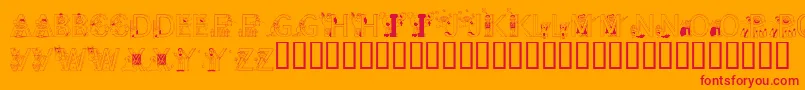 LmsLearnToSpell Font – Red Fonts on Orange Background