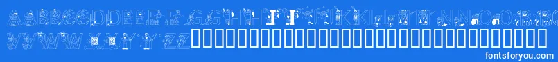 LmsLearnToSpell Font – White Fonts on Blue Background