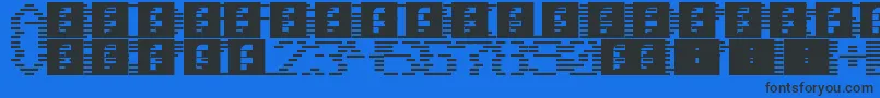 Fonte Scanlines – fontes pretas em um fundo azul