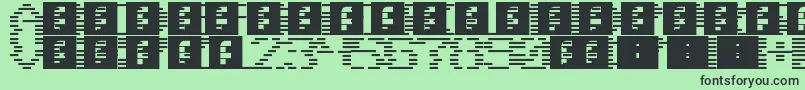 Fonte Scanlines – fontes pretas em um fundo verde