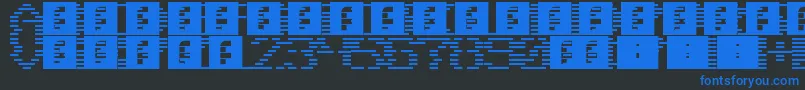Scanlines Font – Blue Fonts on Black Background