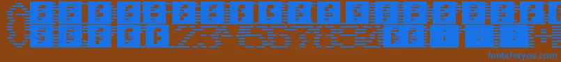 Scanlines Font – Blue Fonts on Brown Background