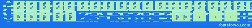 Scanlines Font – Green Fonts on Blue Background