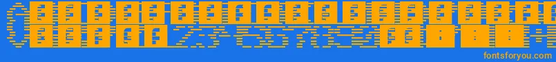 Scanlines Font – Orange Fonts on Blue Background
