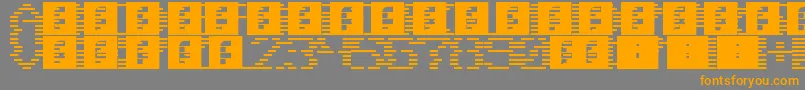 Scanlines-Schriftart – Orangefarbene Schriften auf grauem Hintergrund