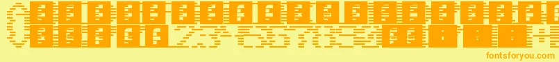 Scanlines Font – Orange Fonts on Yellow Background