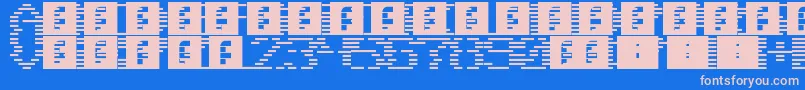 Scanlines Font – Pink Fonts on Blue Background