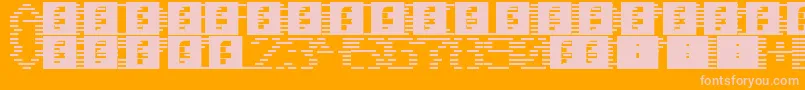 Scanlines Font – Pink Fonts on Orange Background