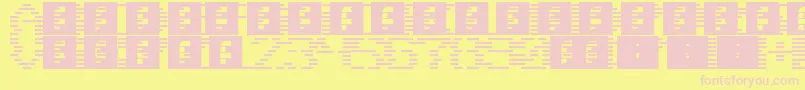 Fonte Scanlines – fontes rosa em um fundo amarelo