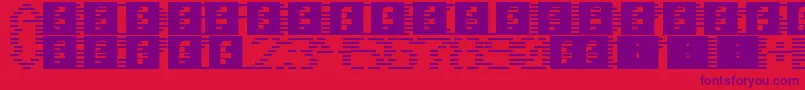 Czcionka Scanlines – fioletowe czcionki na czerwonym tle