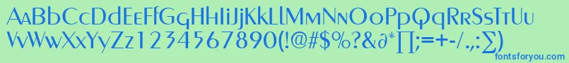GreyhoundRegularDb Font – Blue Fonts on Green Background