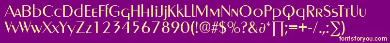 GreyhoundRegularDb Font – Yellow Fonts on Purple Background