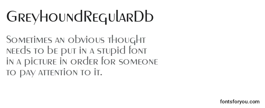 GreyhoundRegularDb Font