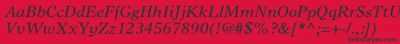 GrecoEuropaSsiItalic Font – Black Fonts on Red Background