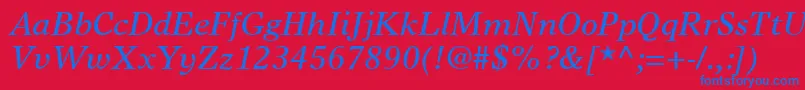 GrecoEuropaSsiItalic Font – Blue Fonts on Red Background