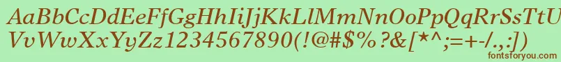 GrecoEuropaSsiItalic Font – Brown Fonts on Green Background