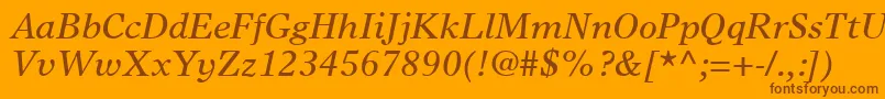 GrecoEuropaSsiItalic Font – Brown Fonts on Orange Background