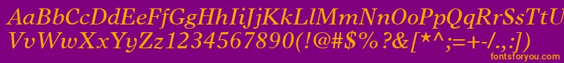 GrecoEuropaSsiItalic Font – Orange Fonts on Purple Background