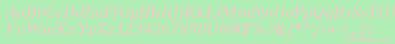 GrecoEuropaSsiItalic Font – Pink Fonts on Green Background