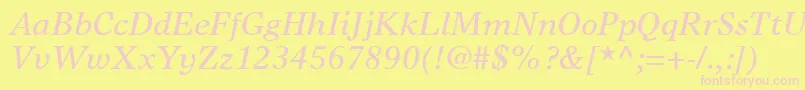 GrecoEuropaSsiItalic Font – Pink Fonts on Yellow Background