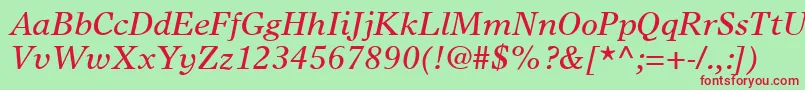 GrecoEuropaSsiItalic Font – Red Fonts on Green Background