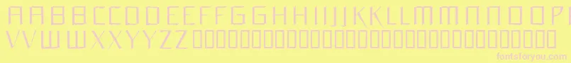 Orchidee-Schriftart – Rosa Schriften auf gelbem Hintergrund