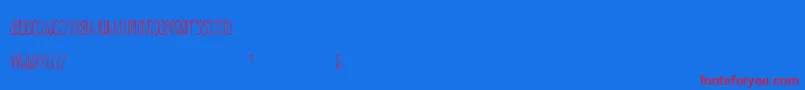 GezzyCondensedthin Font – Red Fonts on Blue Background