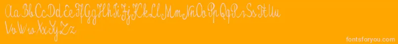 Kristalypersonaluse-Schriftart – Rosa Schriften auf orangefarbenem Hintergrund