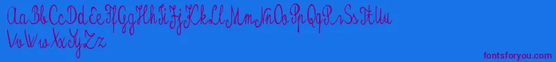 Kristalypersonaluse-Schriftart – Violette Schriften auf blauem Hintergrund