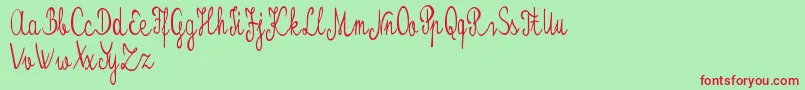 Kristalypersonaluse Font – Red Fonts on Green Background